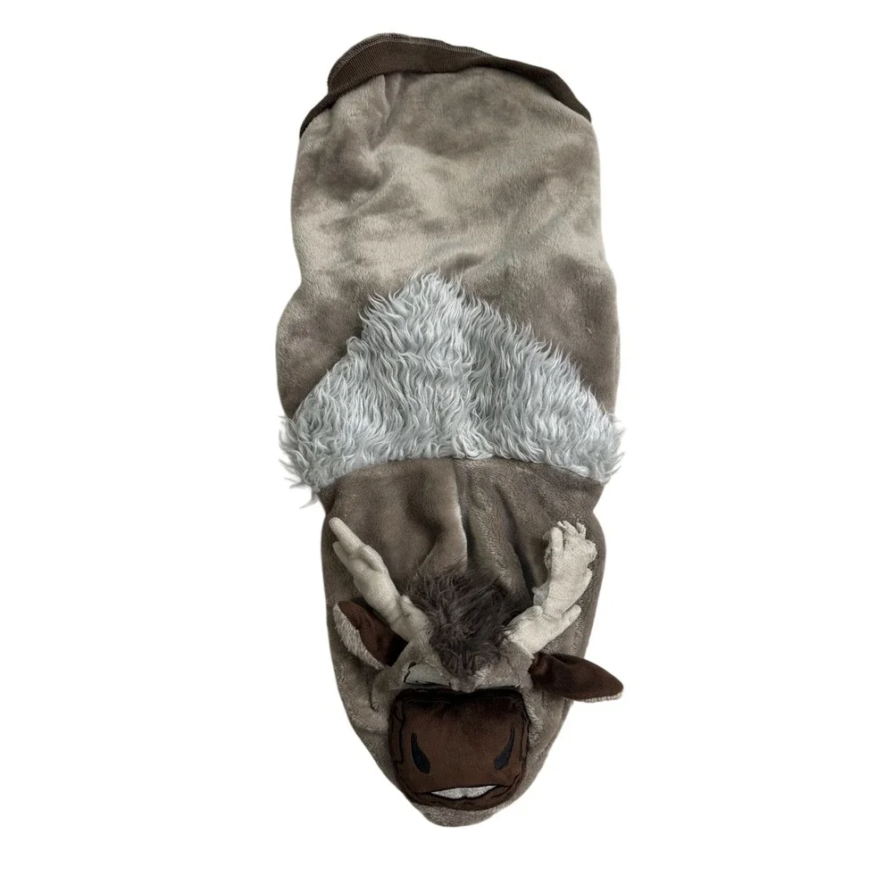 Disney Frozen Sven Reindeer Pet Costume Hoodie Brown Large 3D Antlers Plush